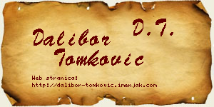 Dalibor Tomković vizit kartica
